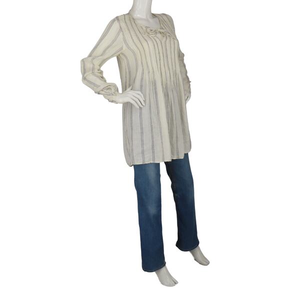 CP Shades Linen Stripes Striped Tunic Shirt Dress Blouse - Picture 6 of 7